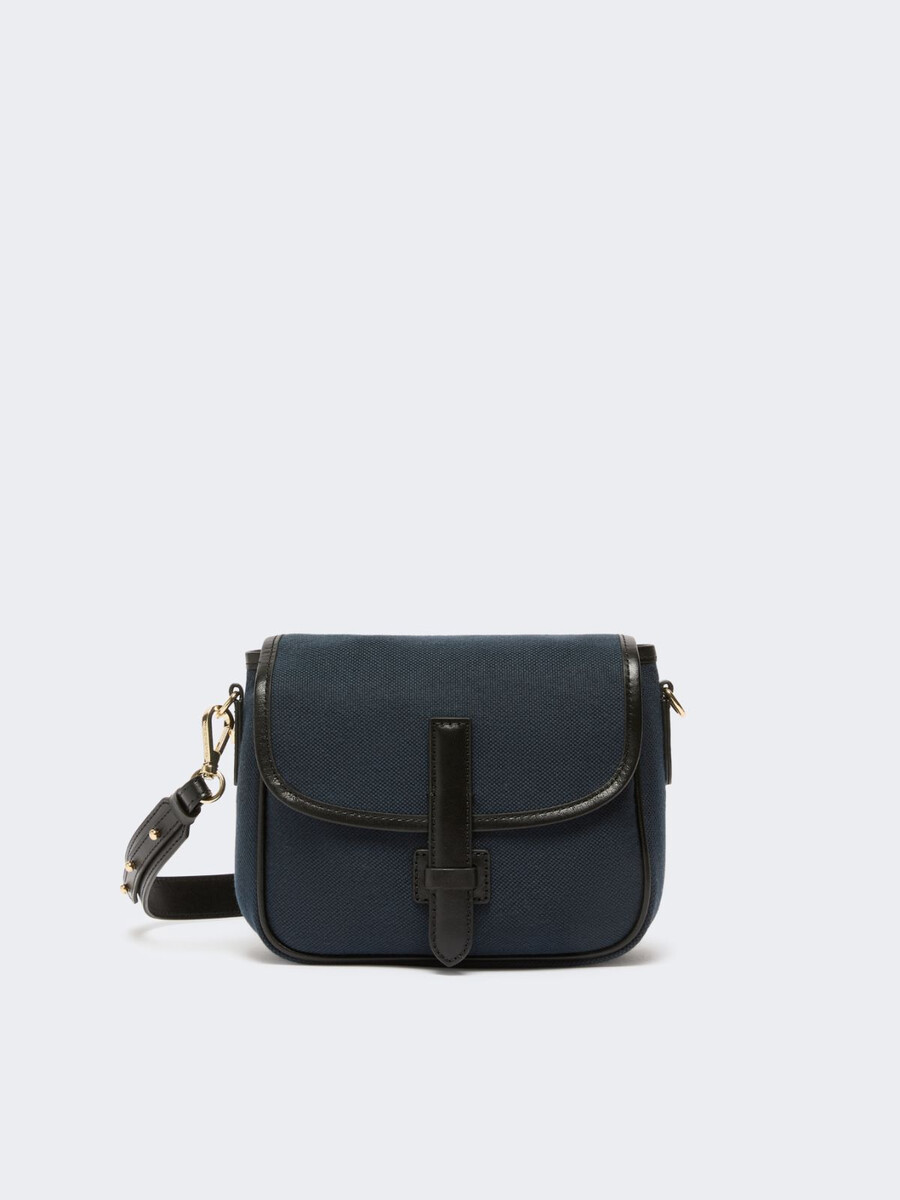 small canvas and leather crossbody bag - ultramarine