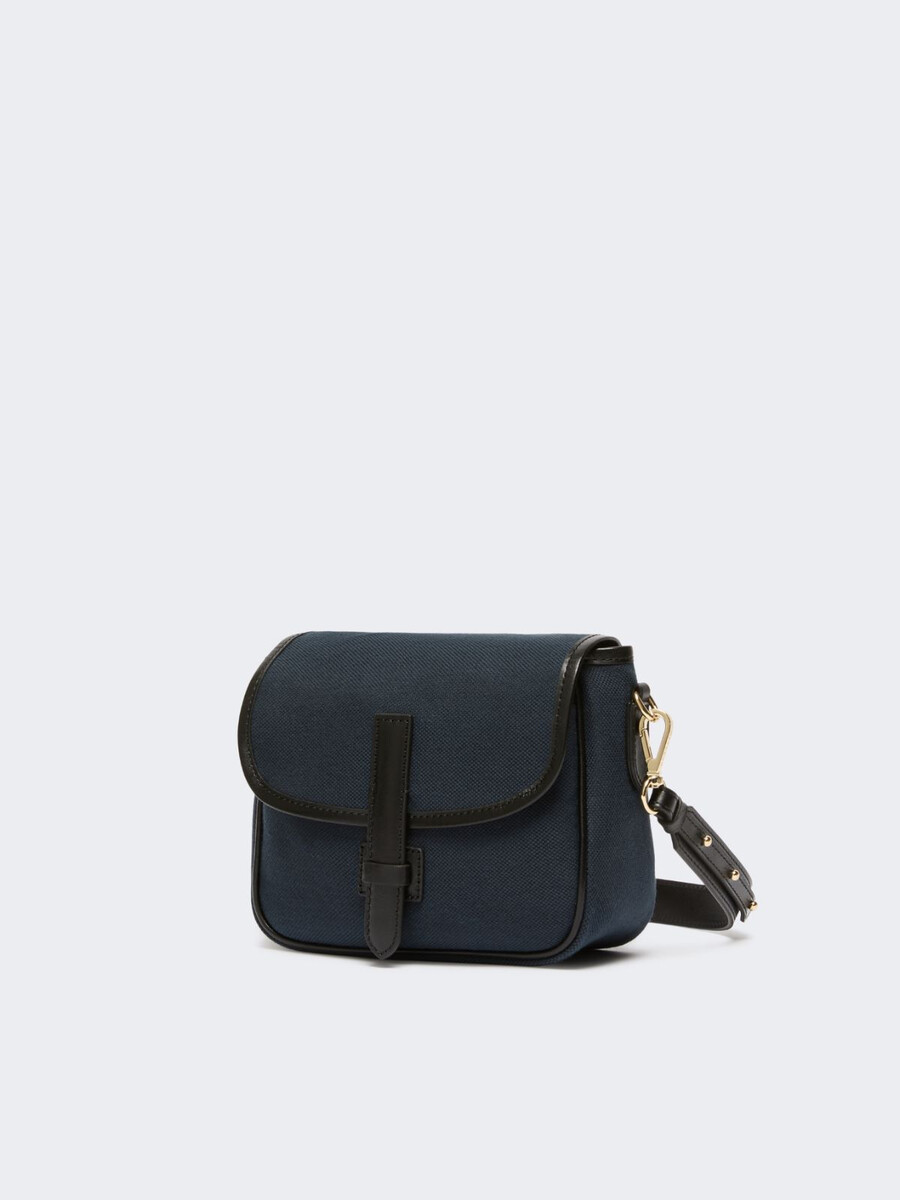 small canvas and leather crossbody bag - ultramarine