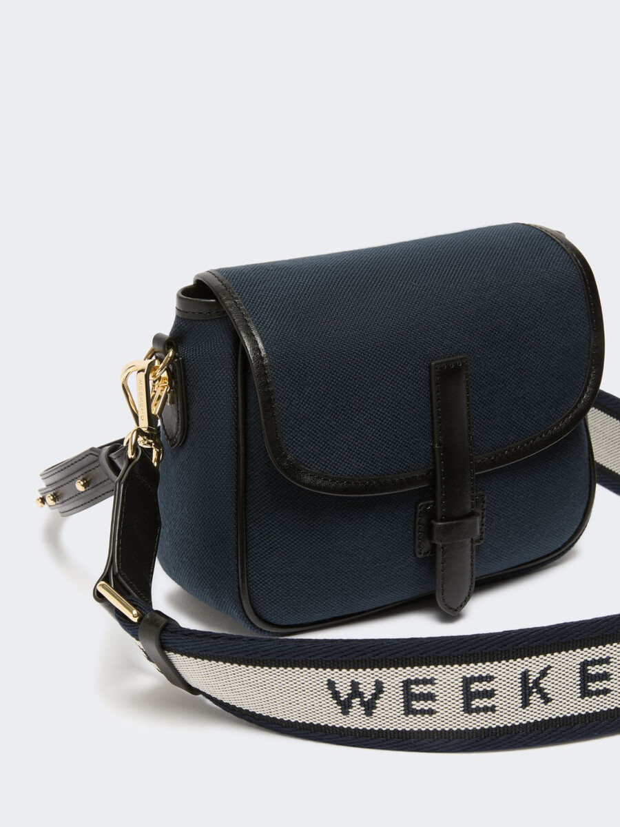 small canvas and leather crossbody bag - ultramarine