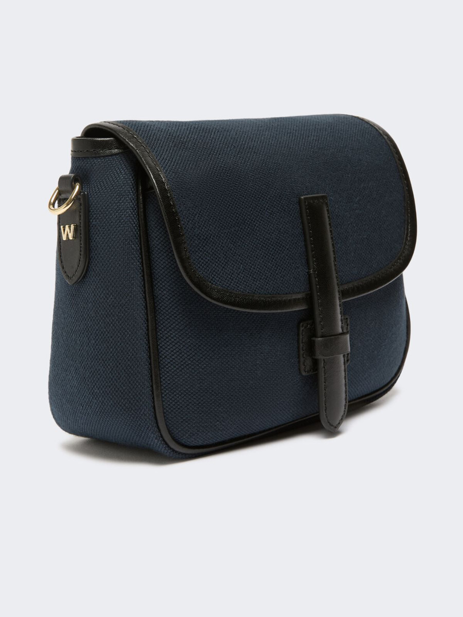 small canvas and leather crossbody bag - ultramarine