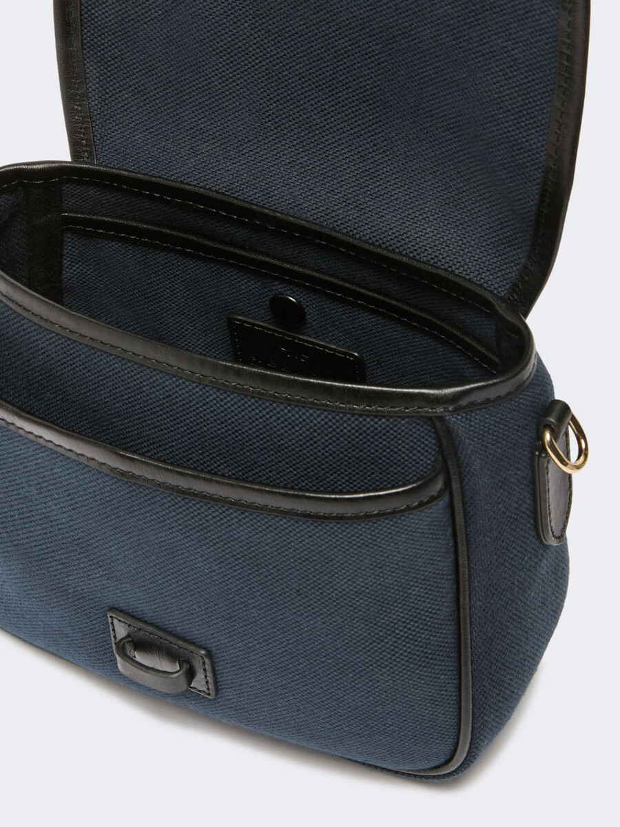 small canvas and leather crossbody bag - ultramarine