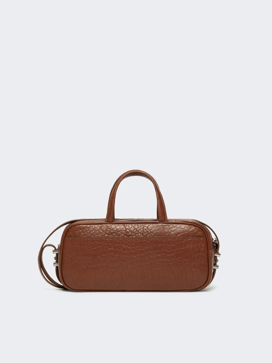nappa leather boston bag - tobacco