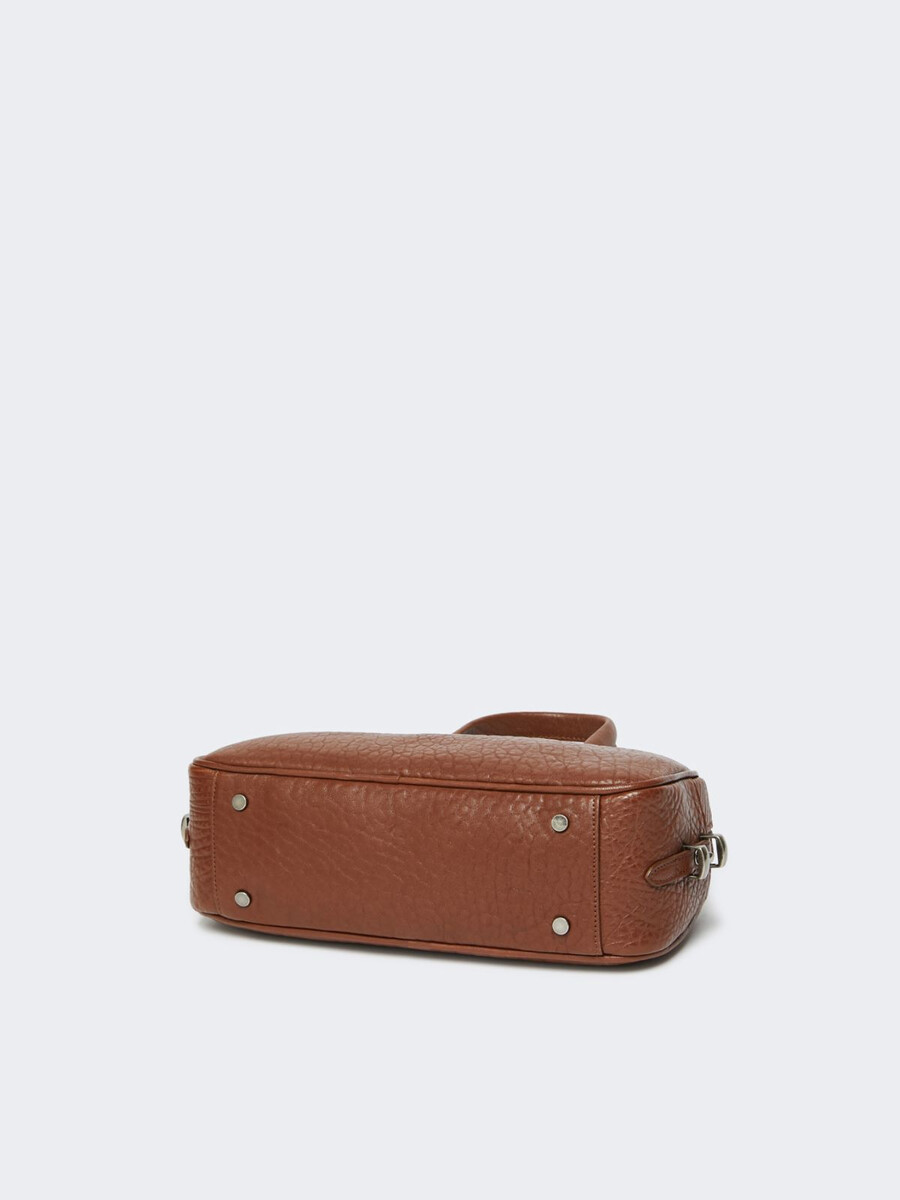 nappa leather boston bag - tobacco