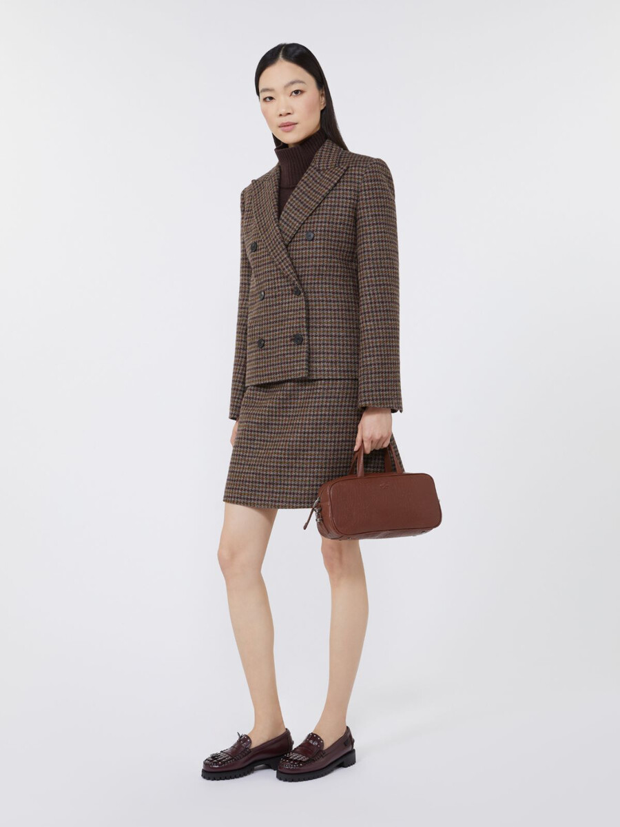 nappa leather boston bag - tobacco