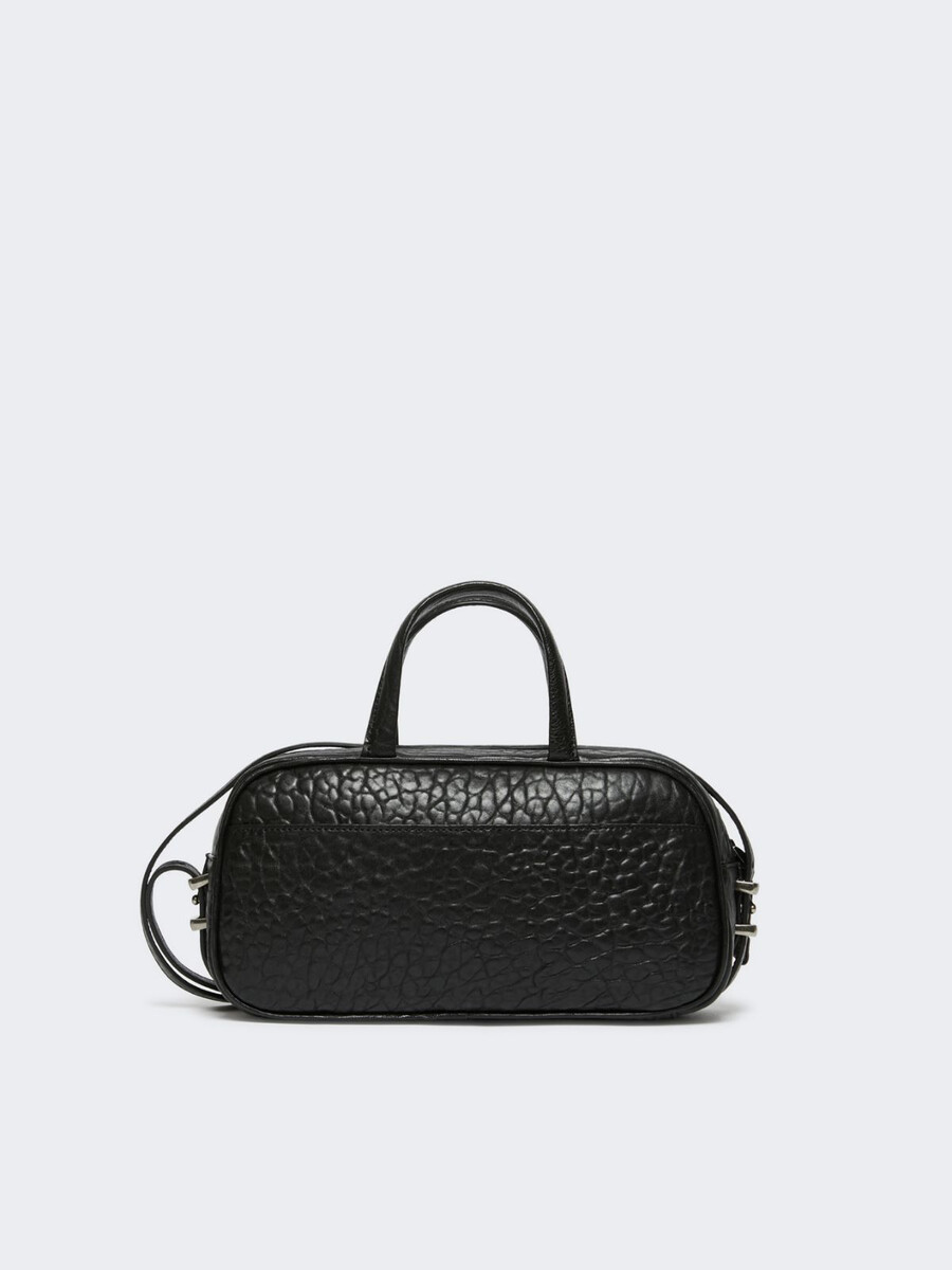 nappa leather boston bag - black