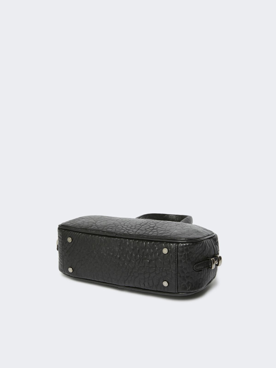 nappa leather boston bag - black