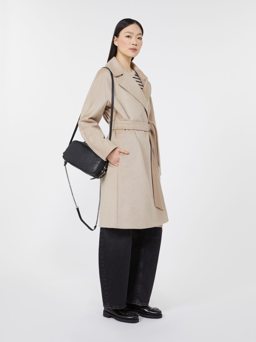 nappa leather boston bag - black