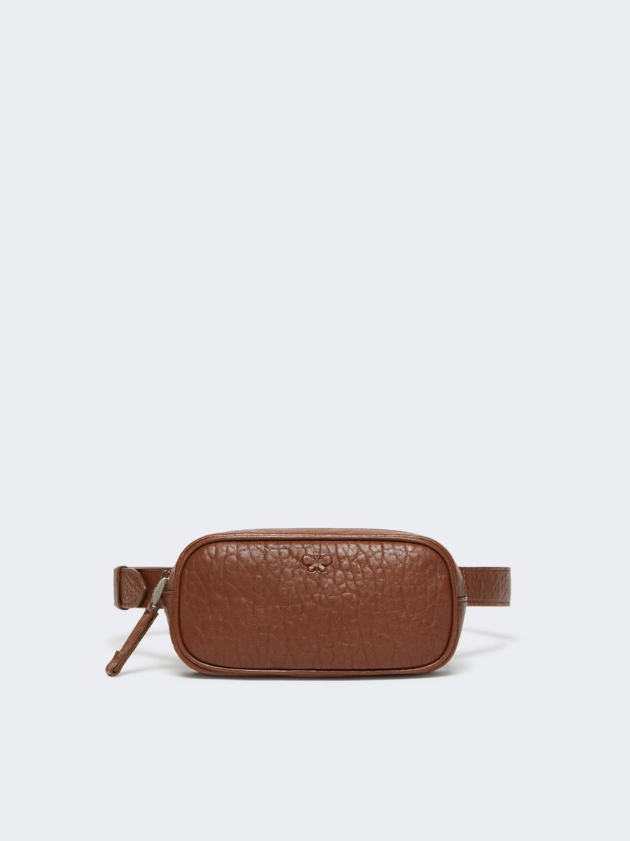 nappa leather belt bag - tobacco