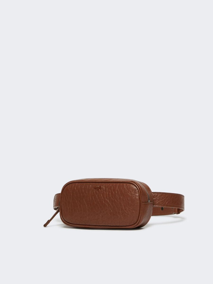 nappa leather belt bag - tobacco