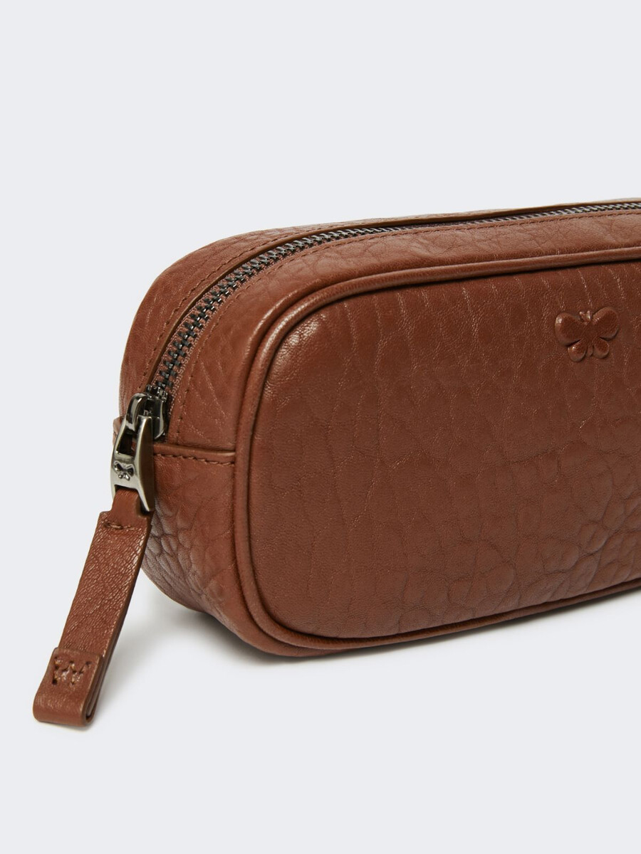 nappa leather belt bag - tobacco