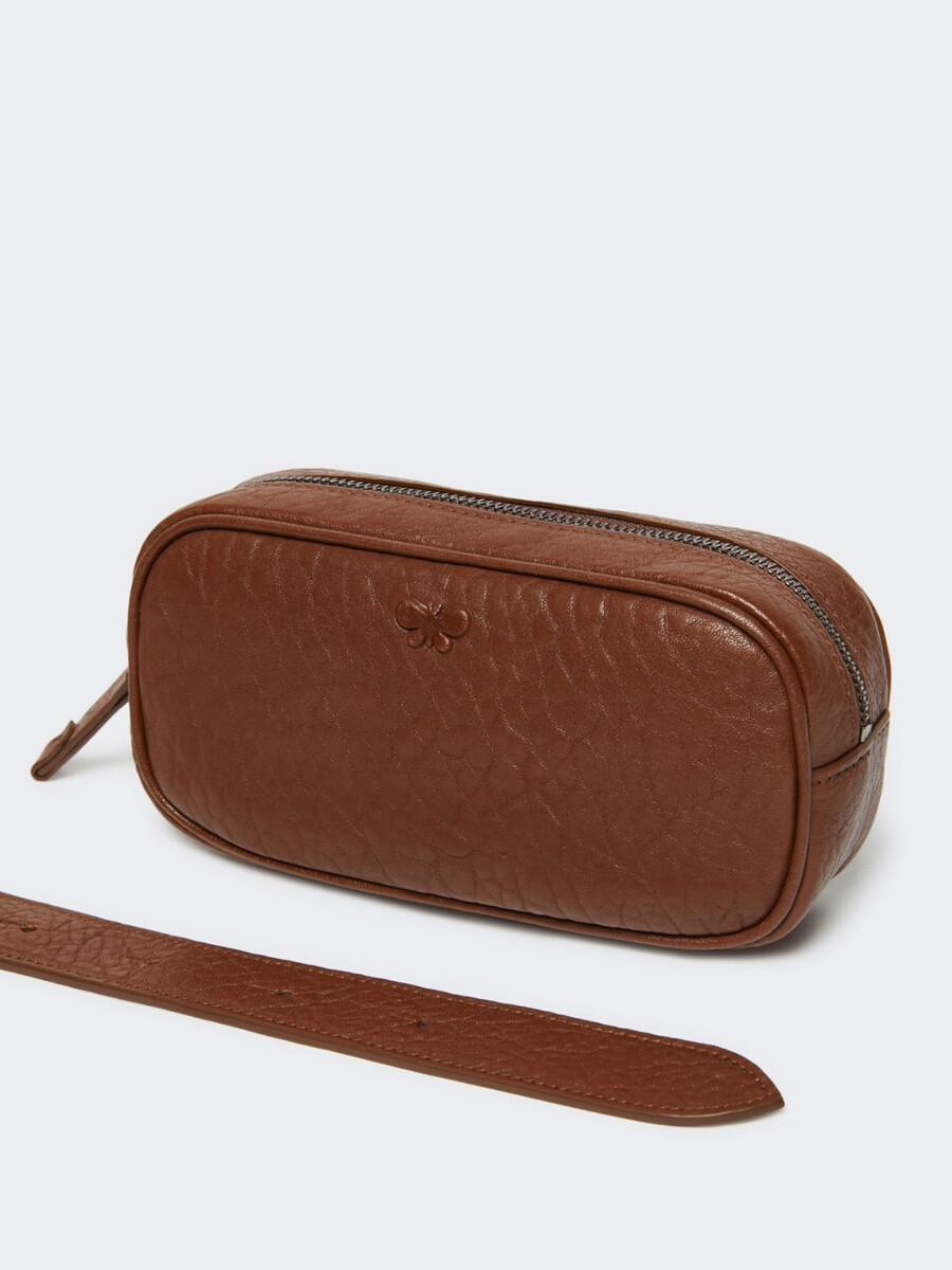 nappa leather belt bag - tobacco