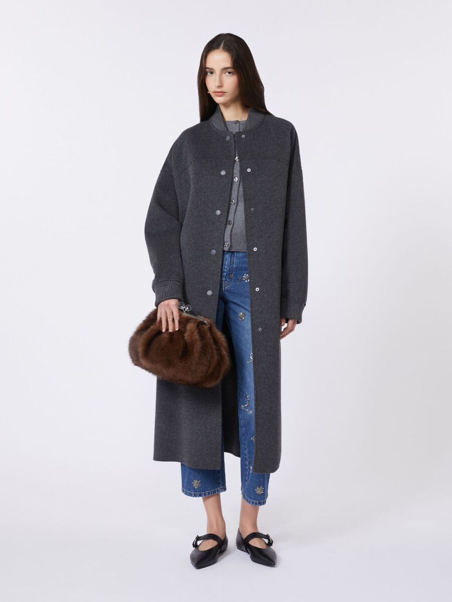 long wool coat - dark grey