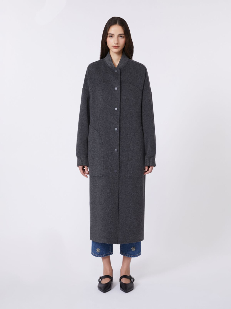 long wool coat - dark grey