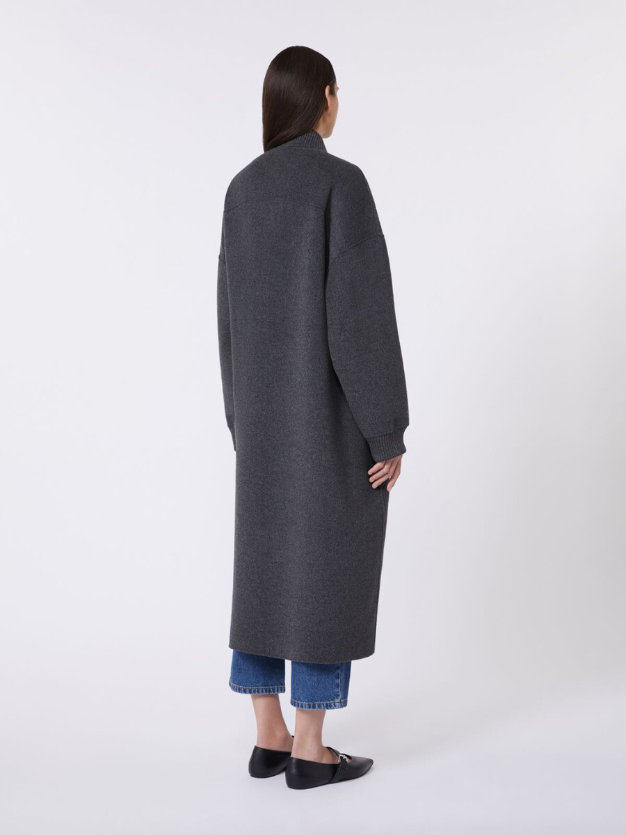 long wool coat - dark grey