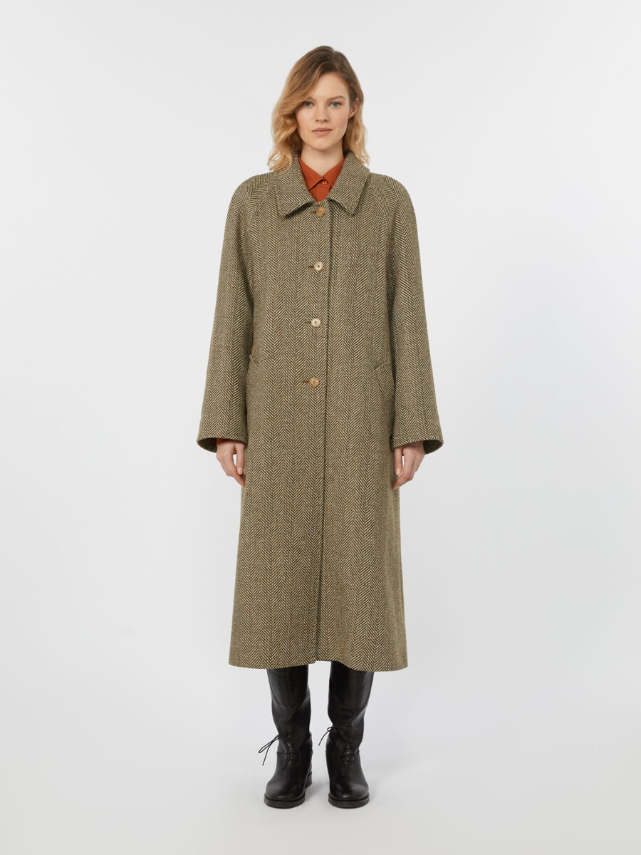 double-faced wool coat - green