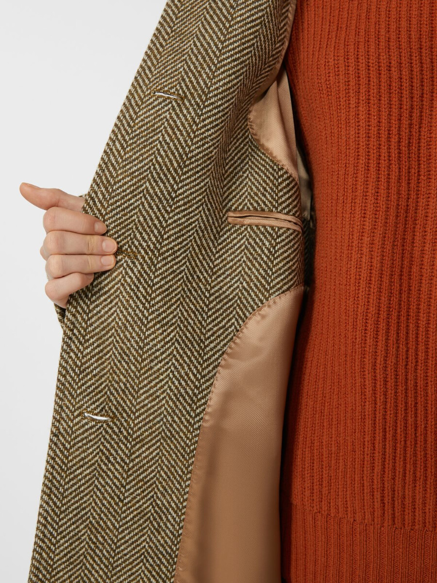 double-faced wool coat - green