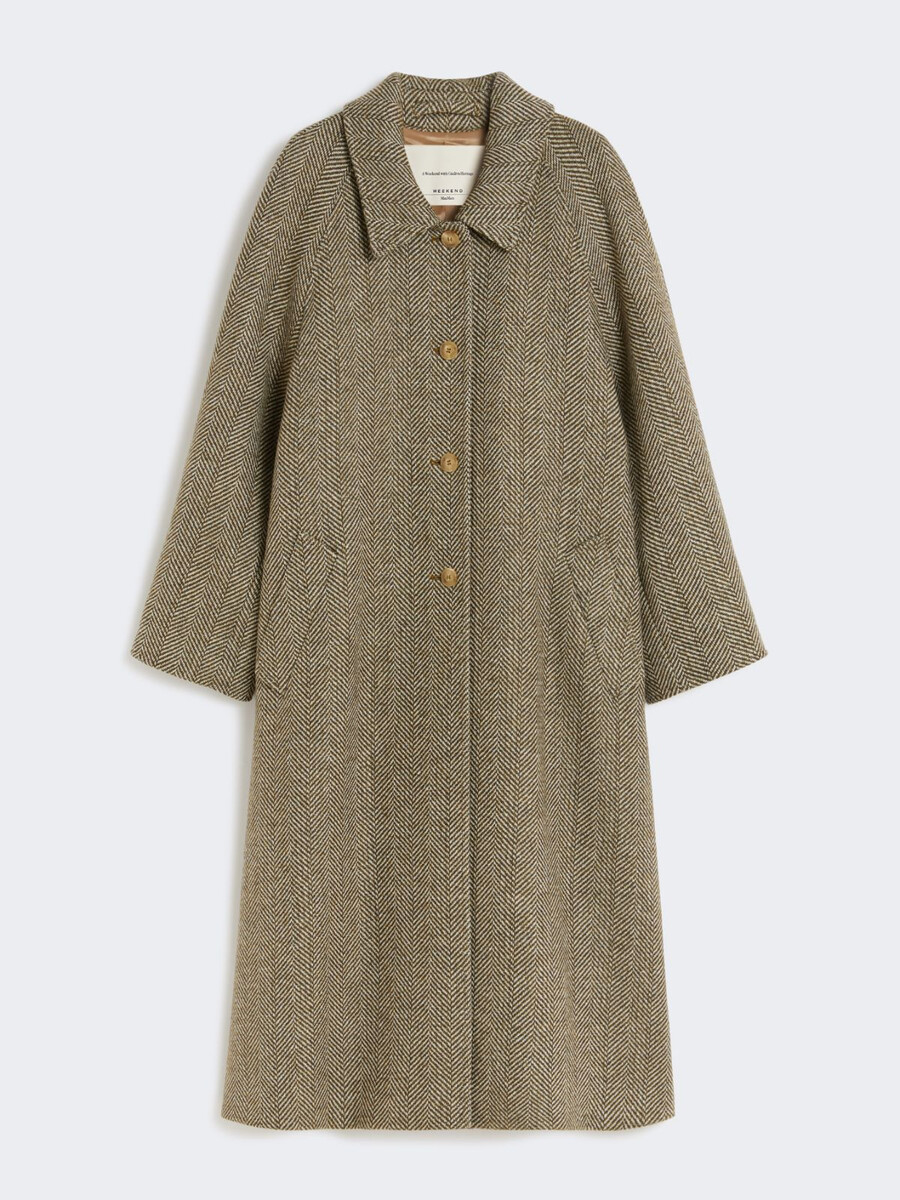 double-faced wool coat - green