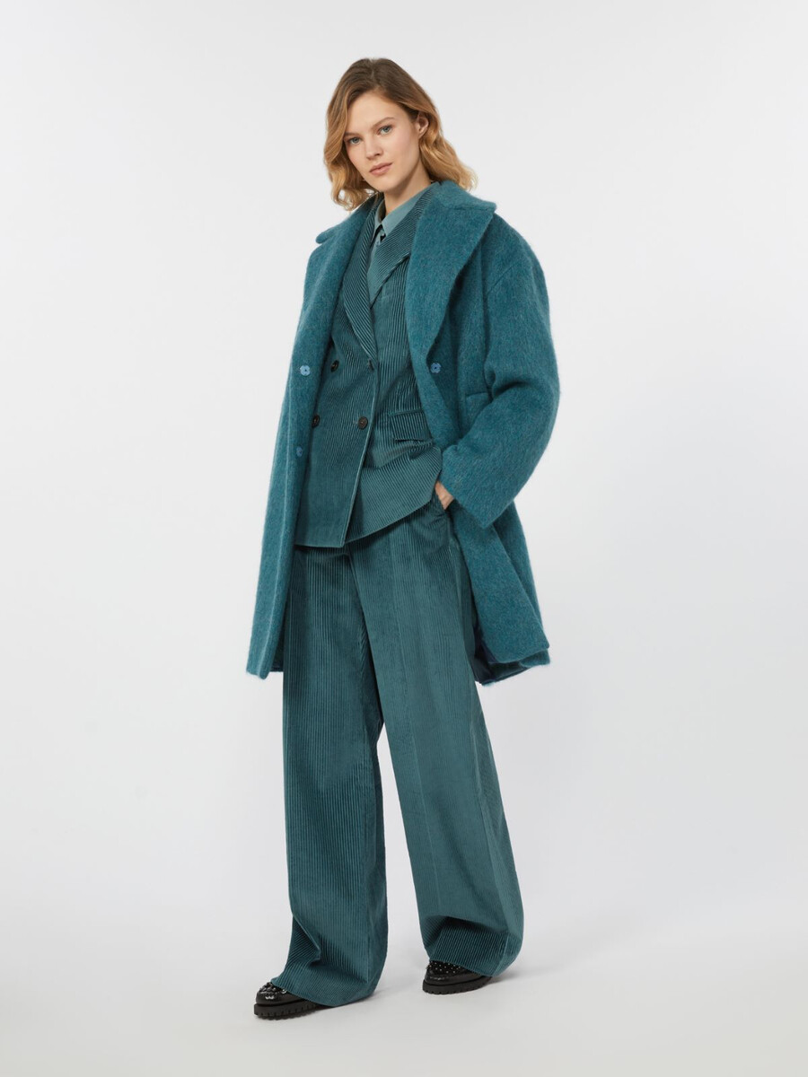 wool alpaca and mohair couture coat - oil