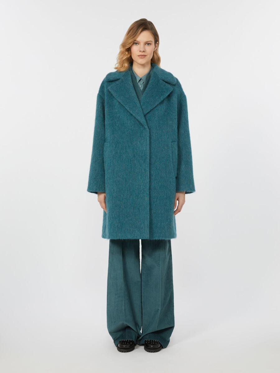 wool alpaca and mohair couture coat - oil