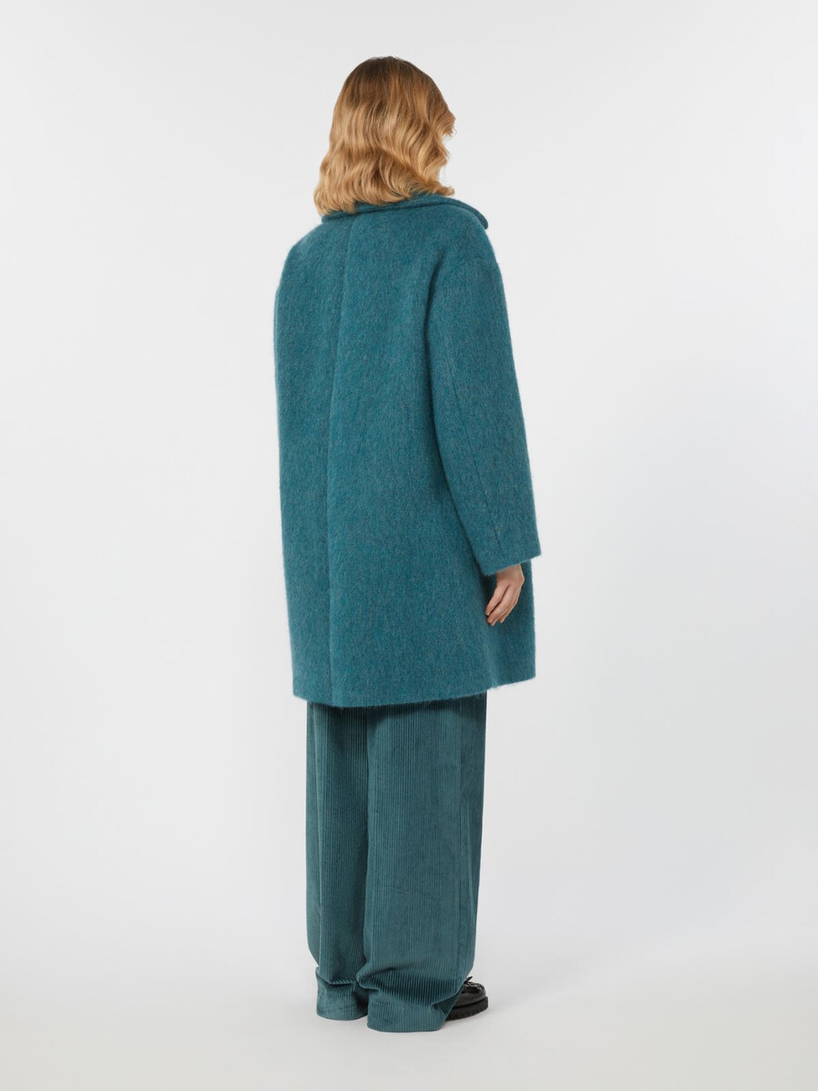 wool alpaca and mohair couture coat - oil