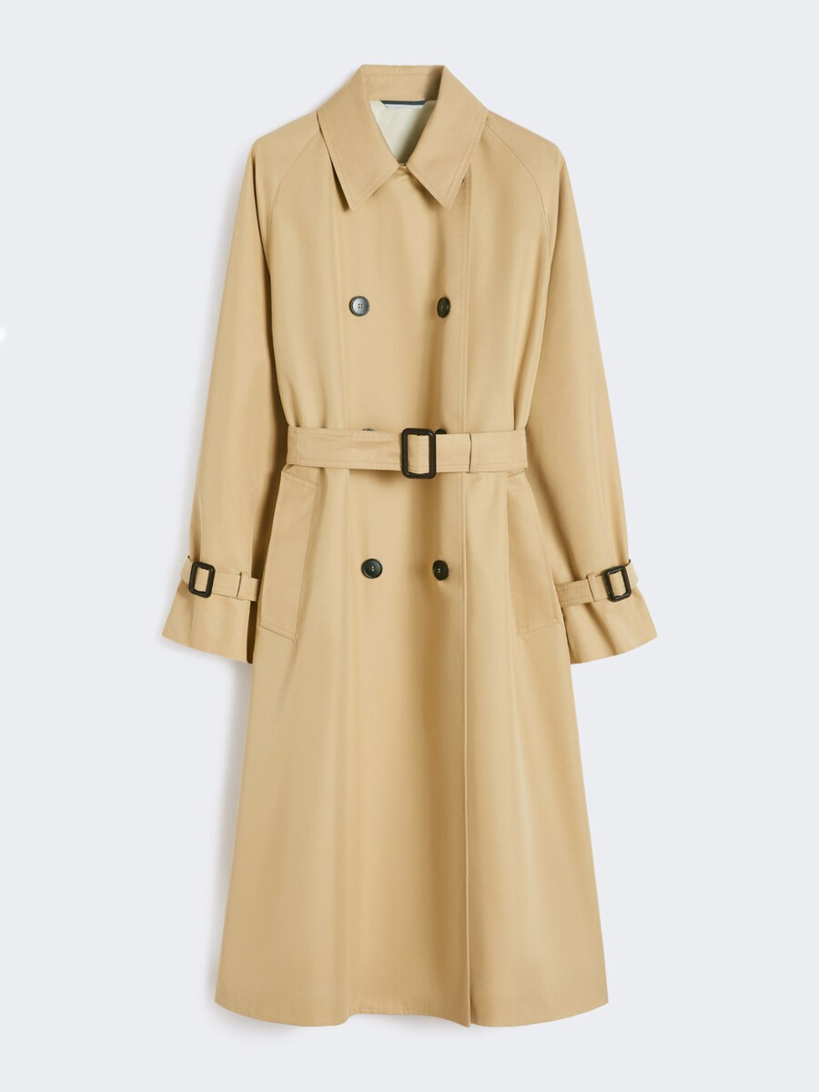 reversible water-repellent gabardine trench coat - beige