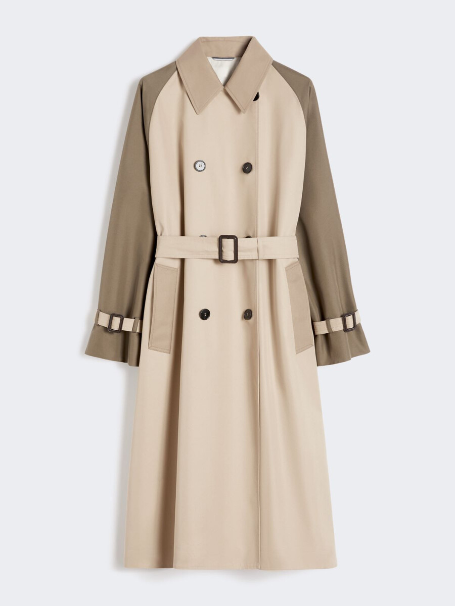 reversible water-repellent gabardine trench coat - beige