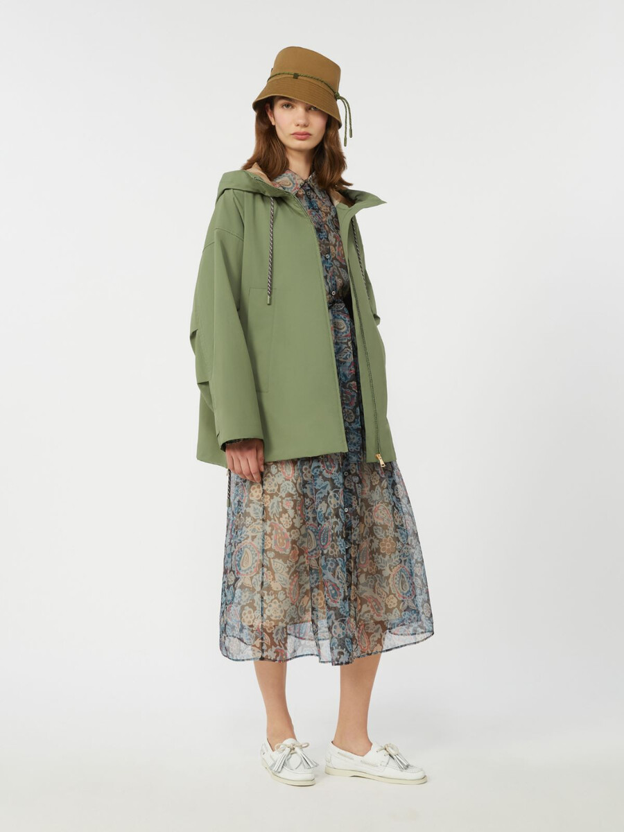 water-repellent fabric windbreaker - olive green