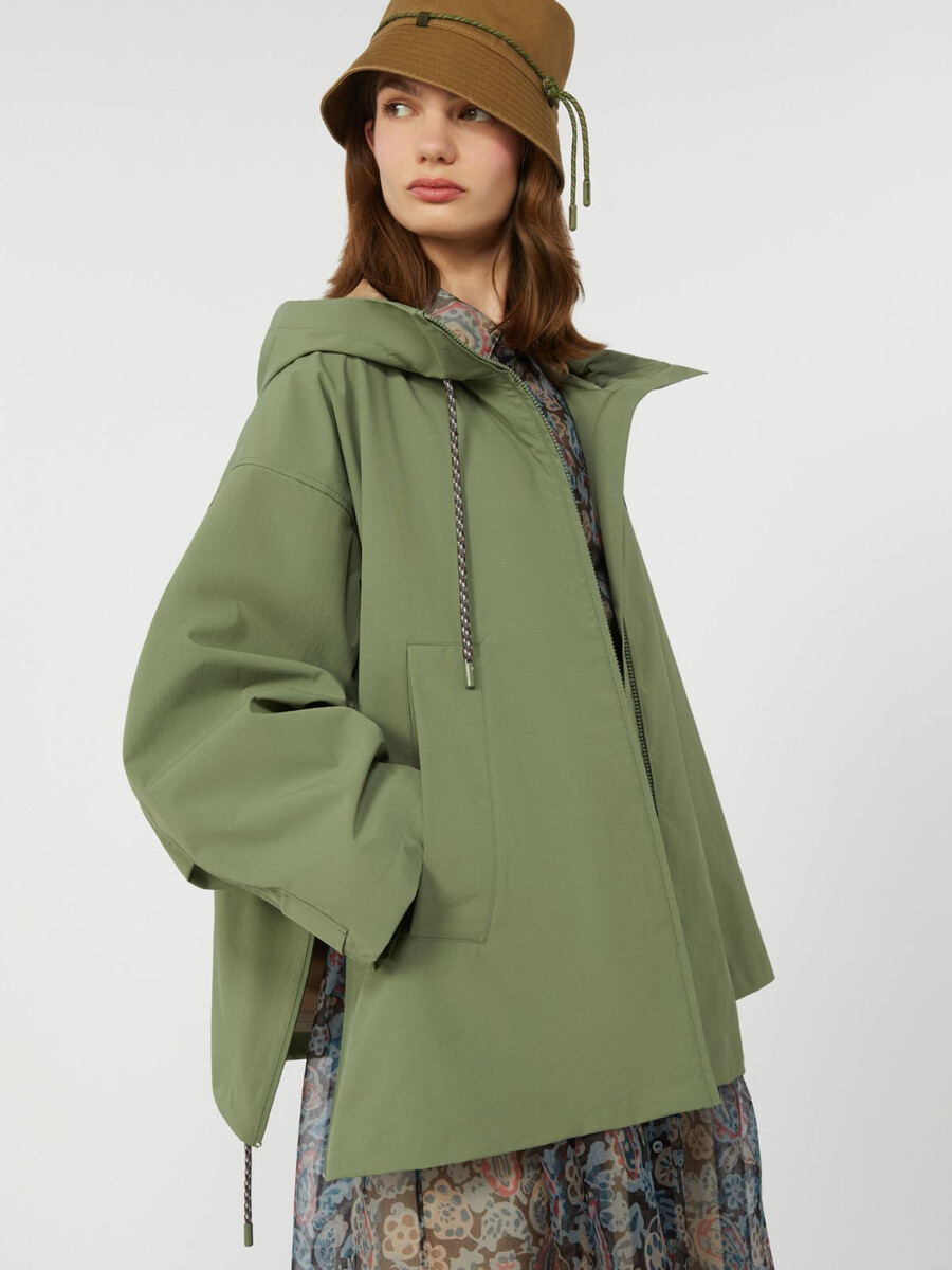water-repellent fabric windbreaker - olive green