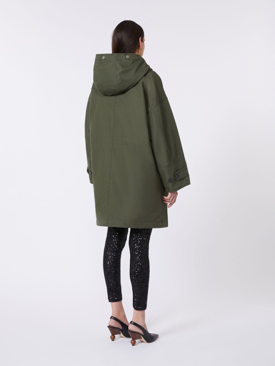 water-repellent canvas parka - kaki