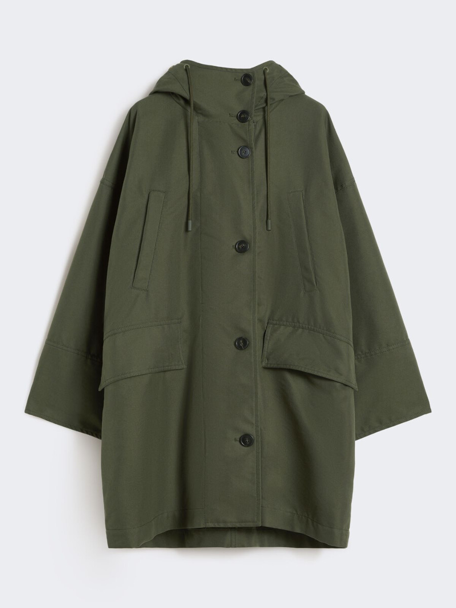 water-repellent canvas parka - kaki