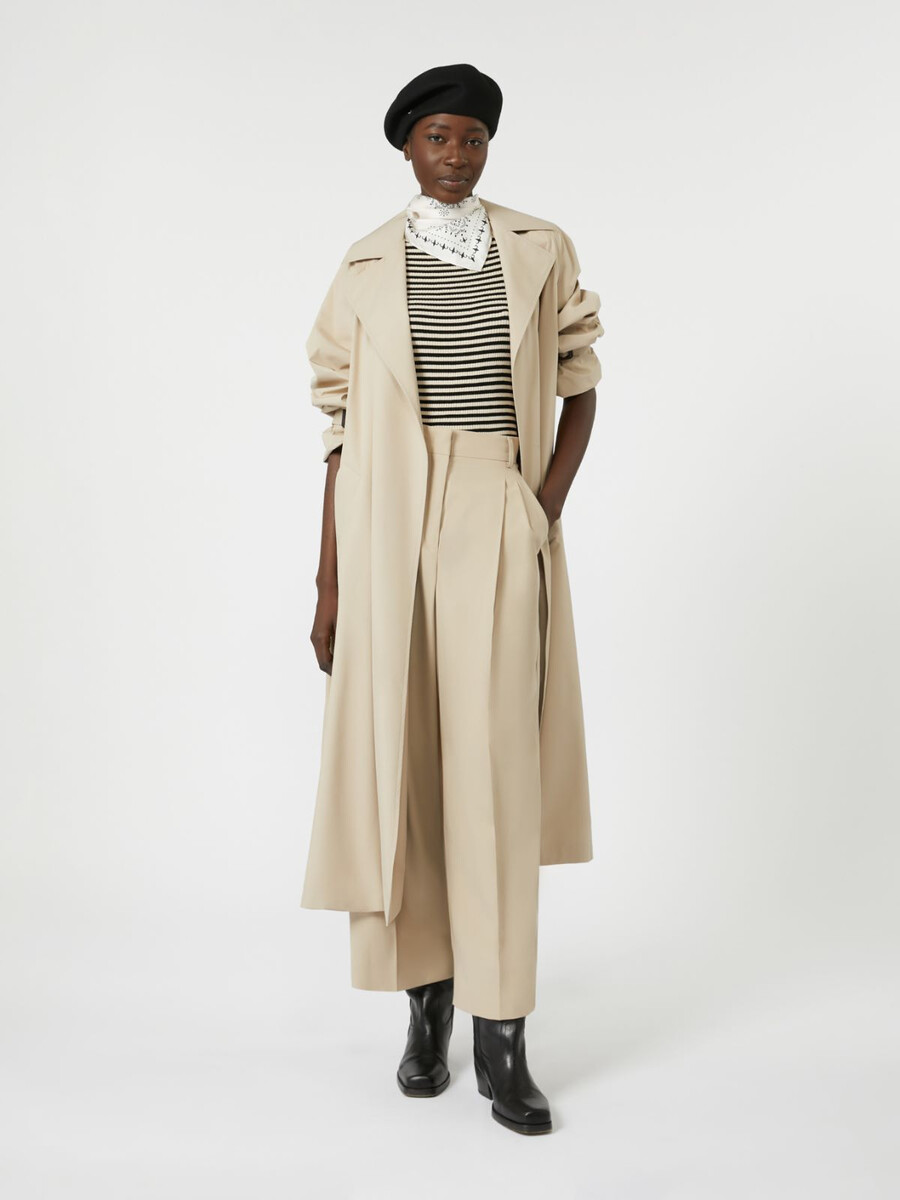 water-repellent canvas trench coat - beige