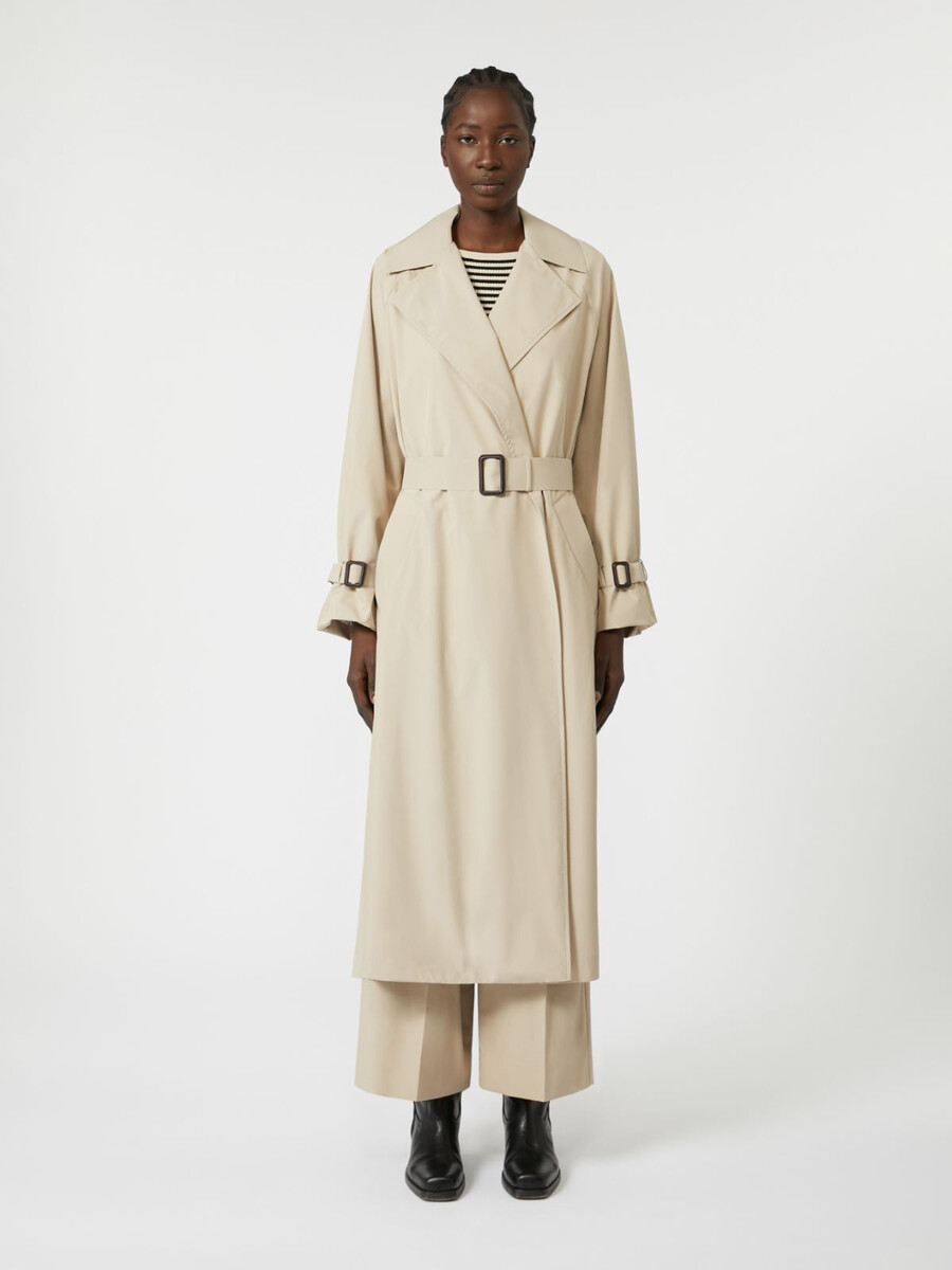 water-repellent canvas trench coat - beige
