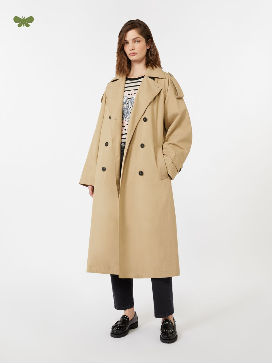 water-repellent gabardine trench coat - beige
