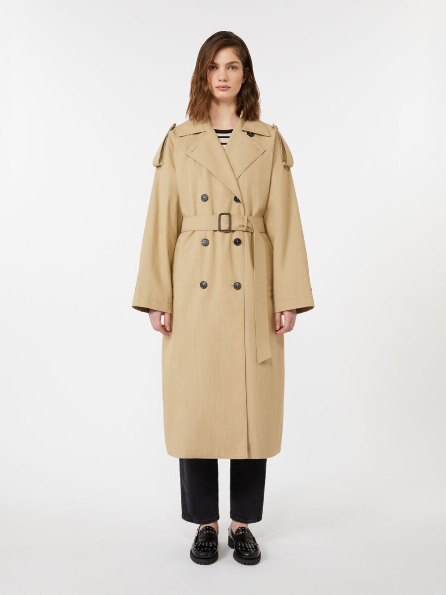 water-repellent gabardine trench coat - beige