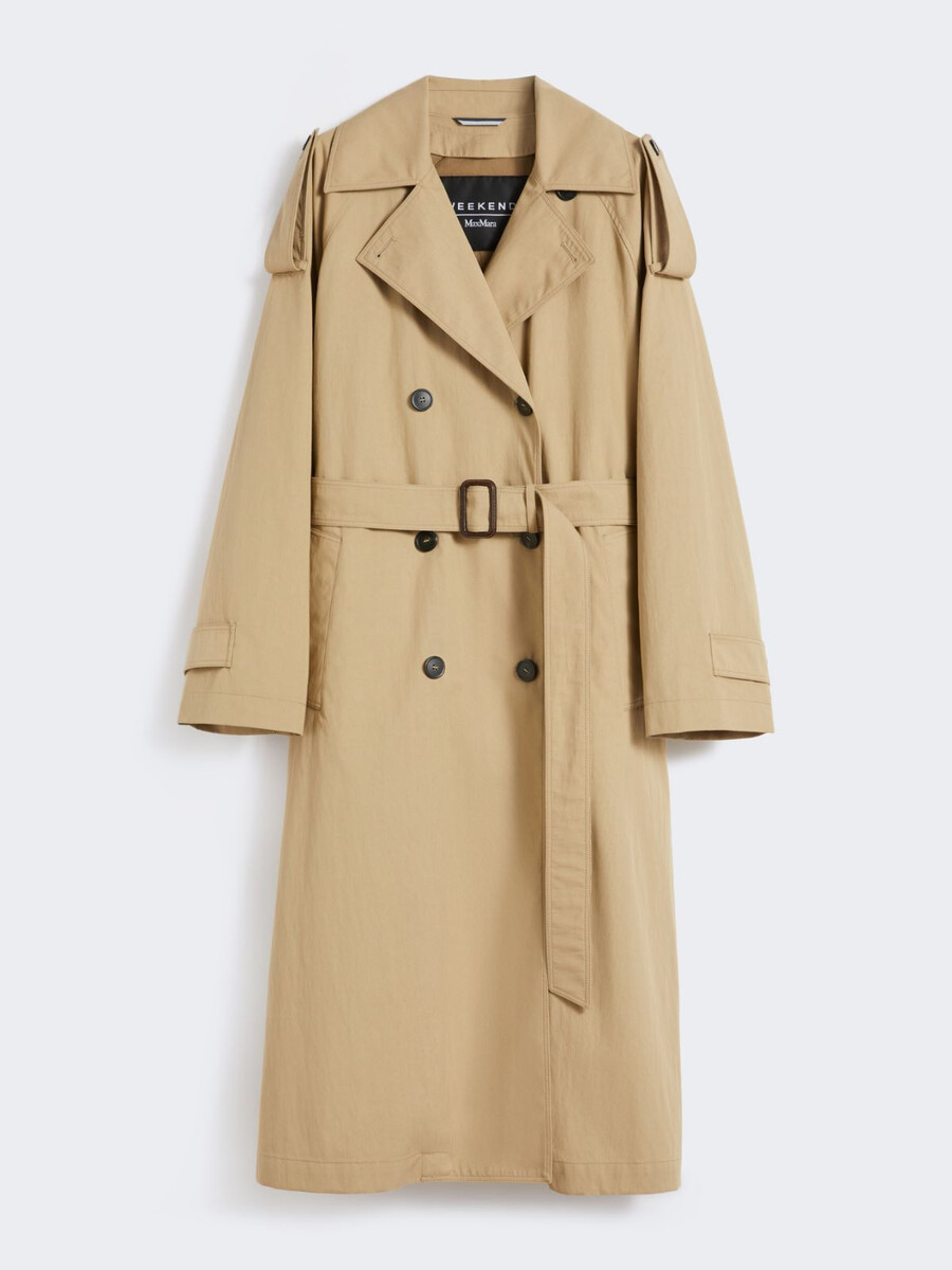 water-repellent gabardine trench coat - beige