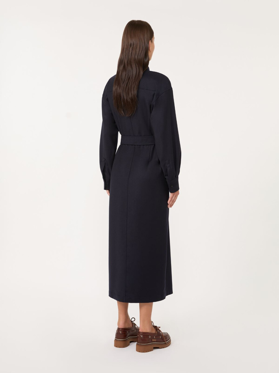 wool flannel dress - navy