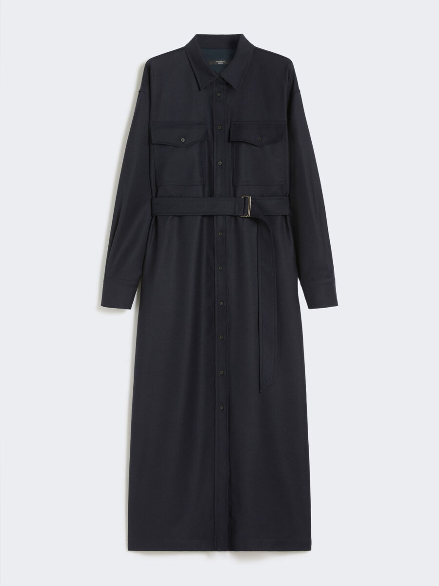 wool flannel dress - navy