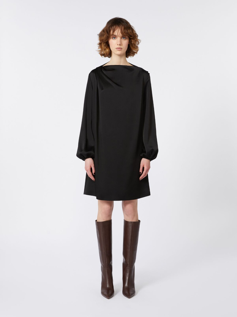 minidress in shiny envers satin - black