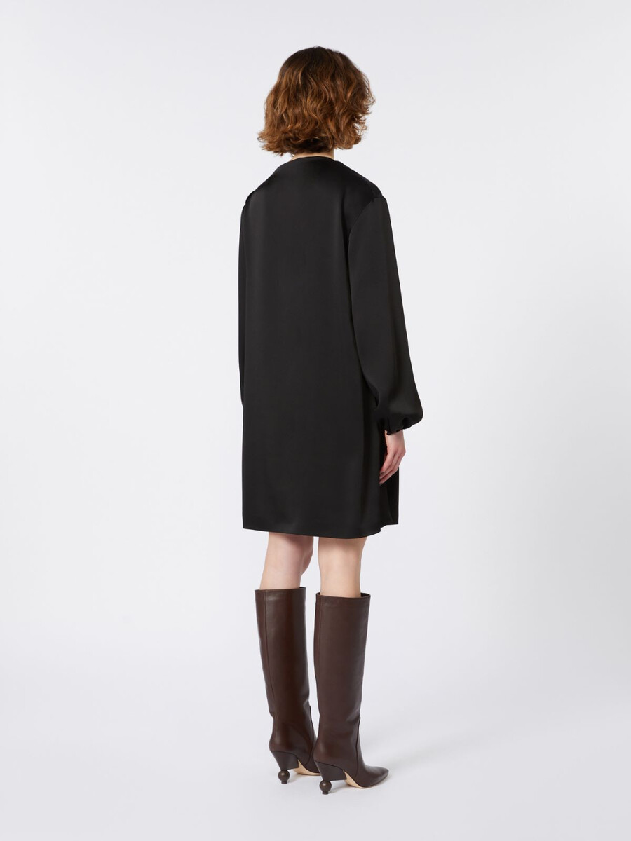 minidress in shiny envers satin - black