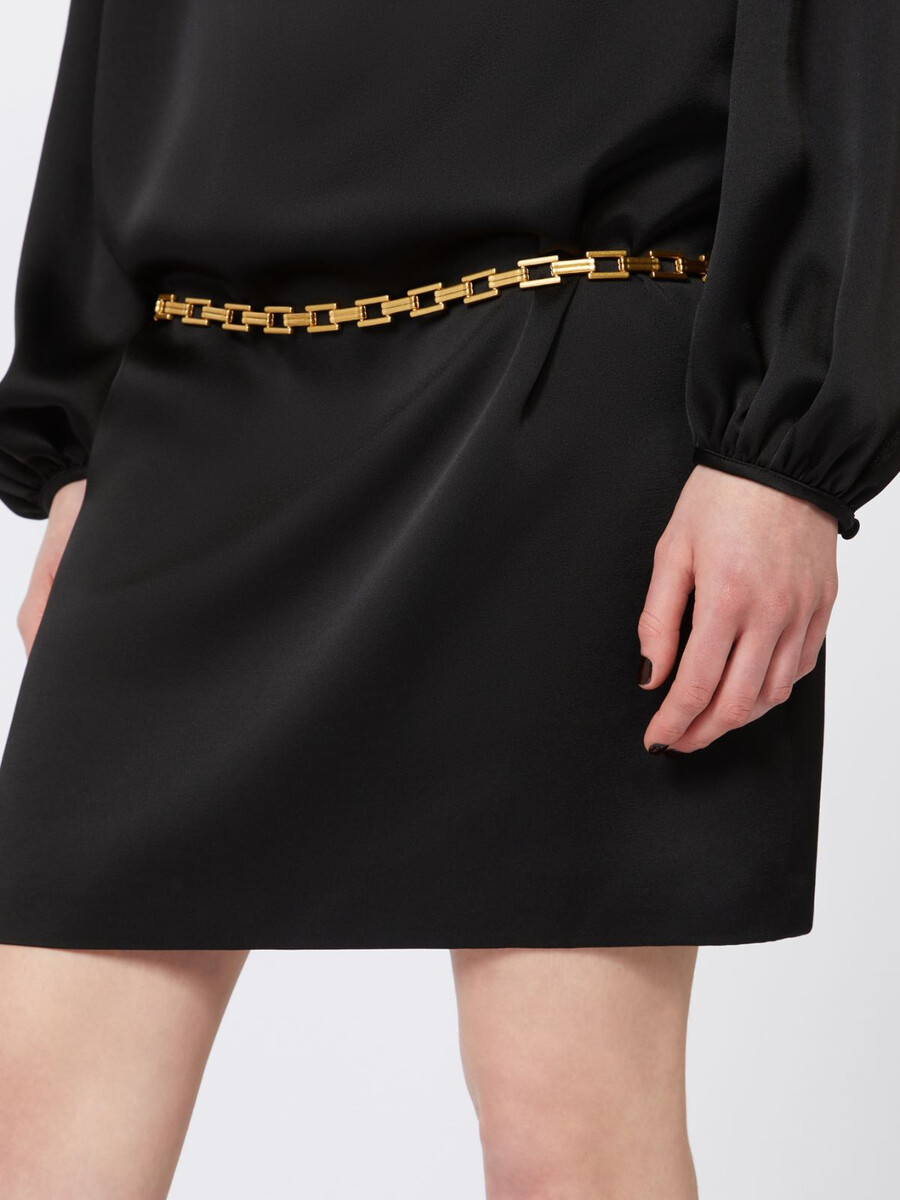 minidress in shiny envers satin - black