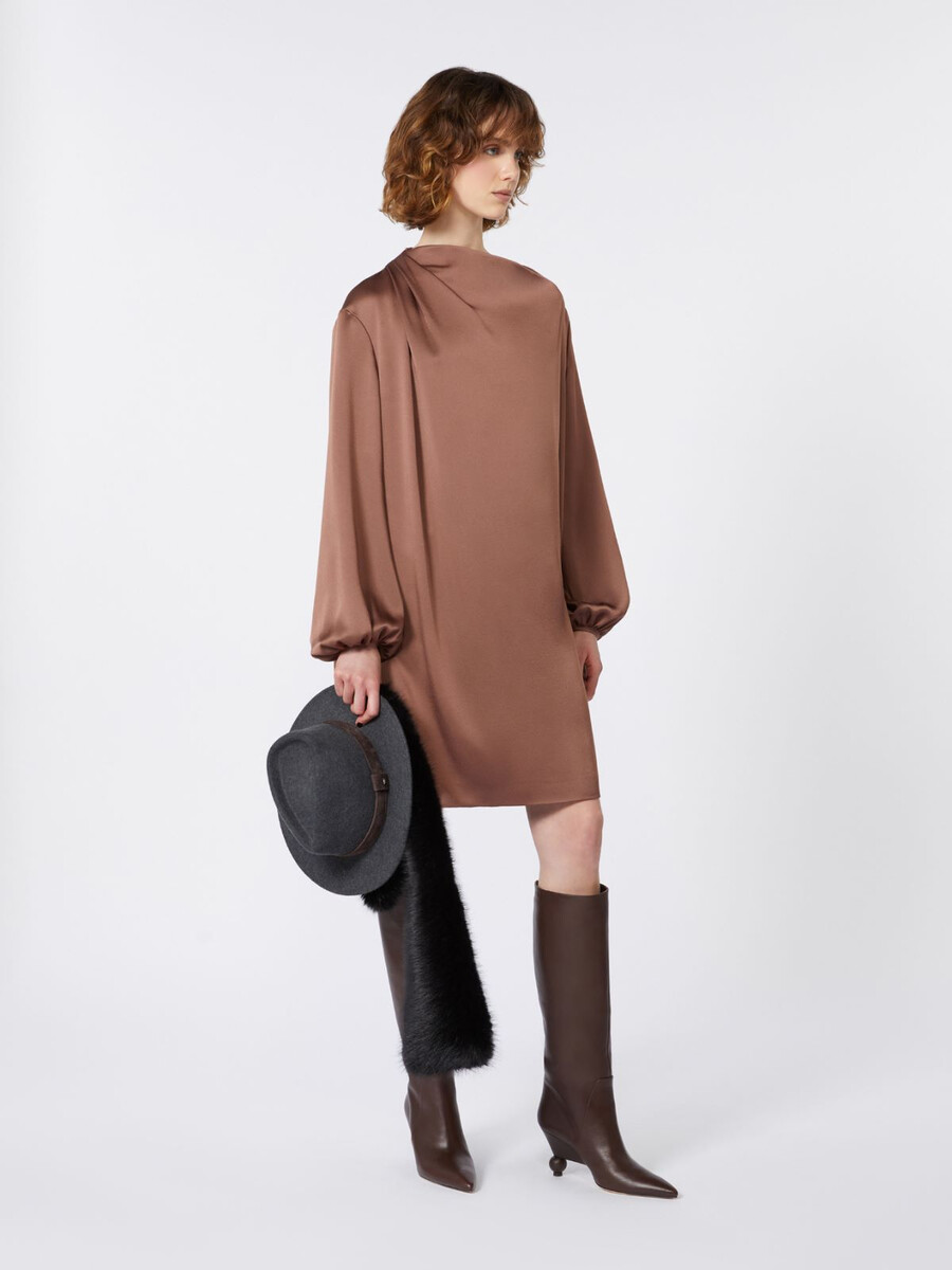 minidress in shiny envers satin - bronze