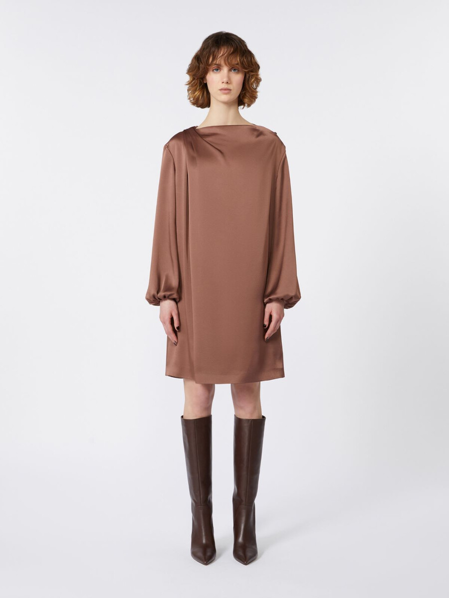 minidress in shiny envers satin - bronze