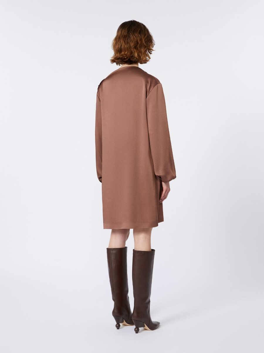minidress in shiny envers satin - bronze