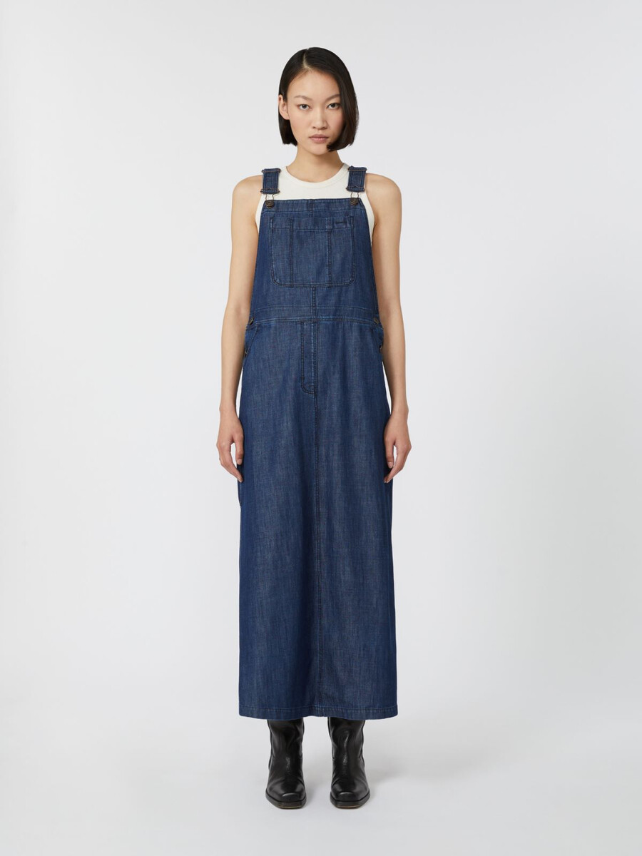 denim dungaree dress - navy