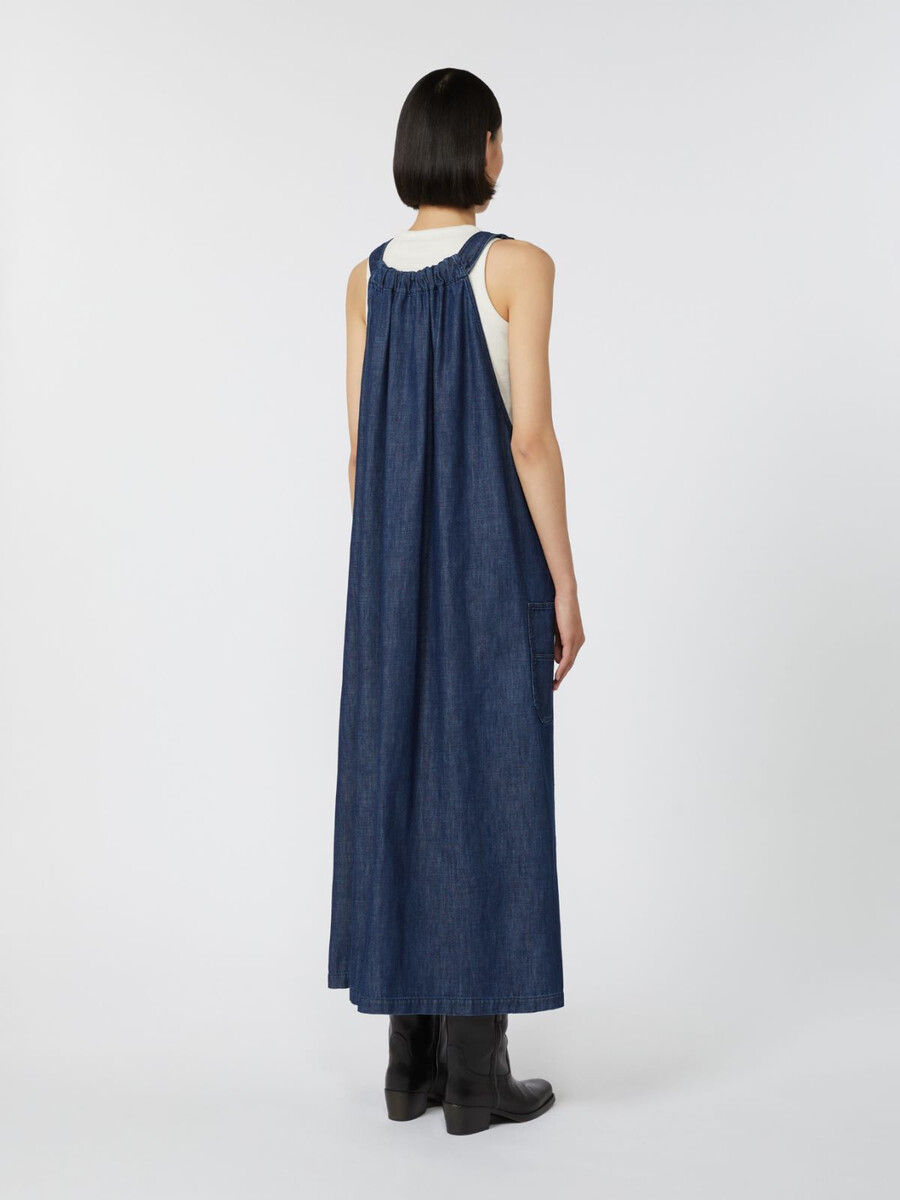 denim dungaree dress - navy