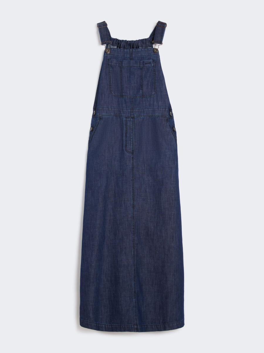 denim dungaree dress - navy