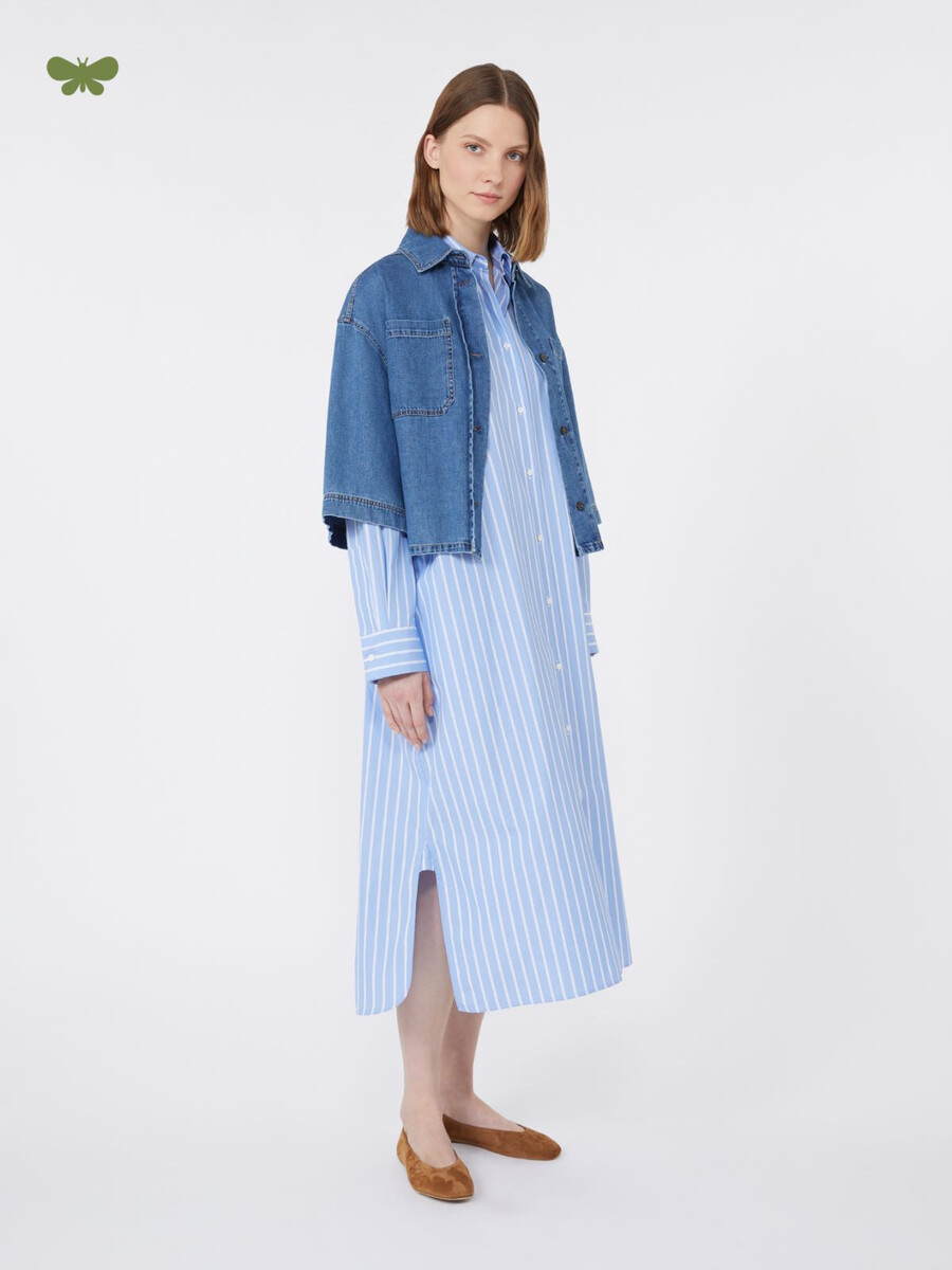 long poplin shirt dress - light blue