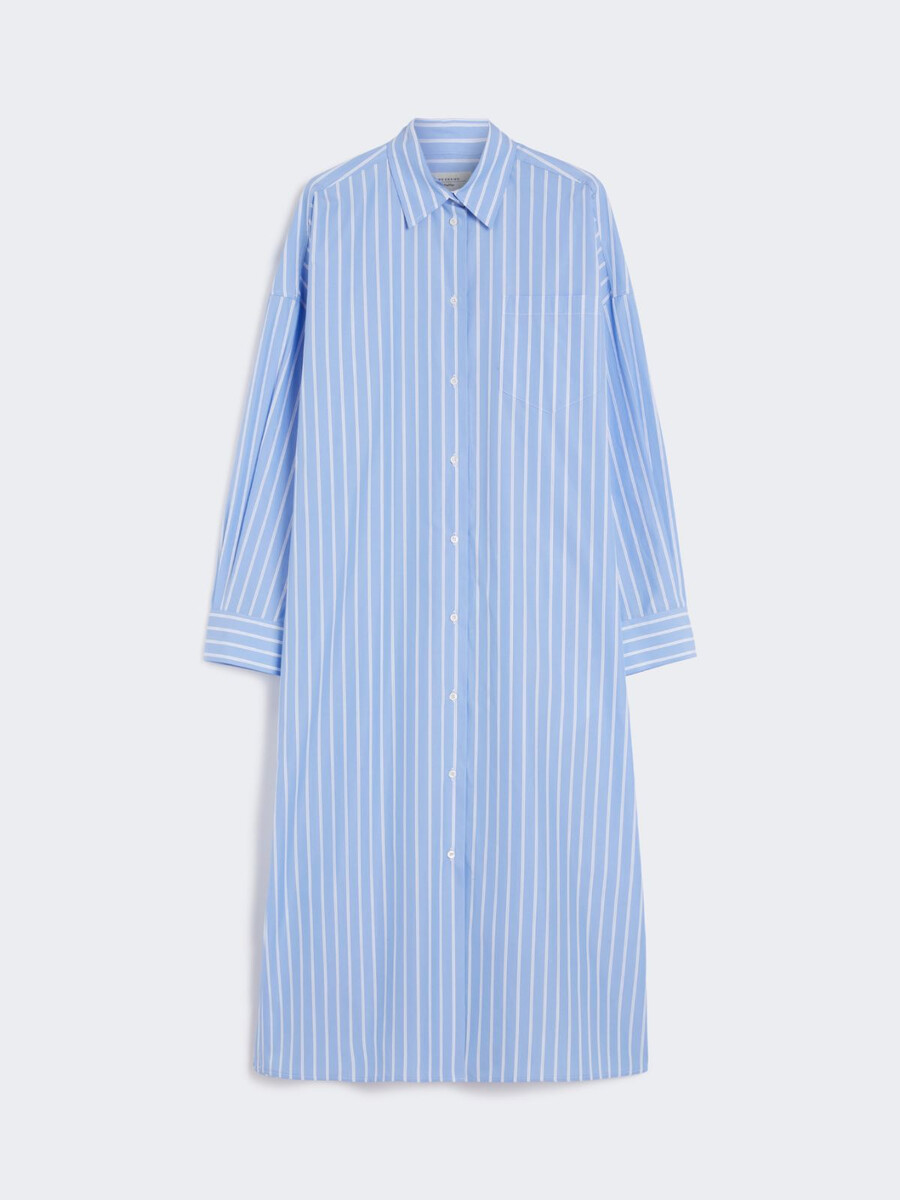 long poplin shirt dress - light blue