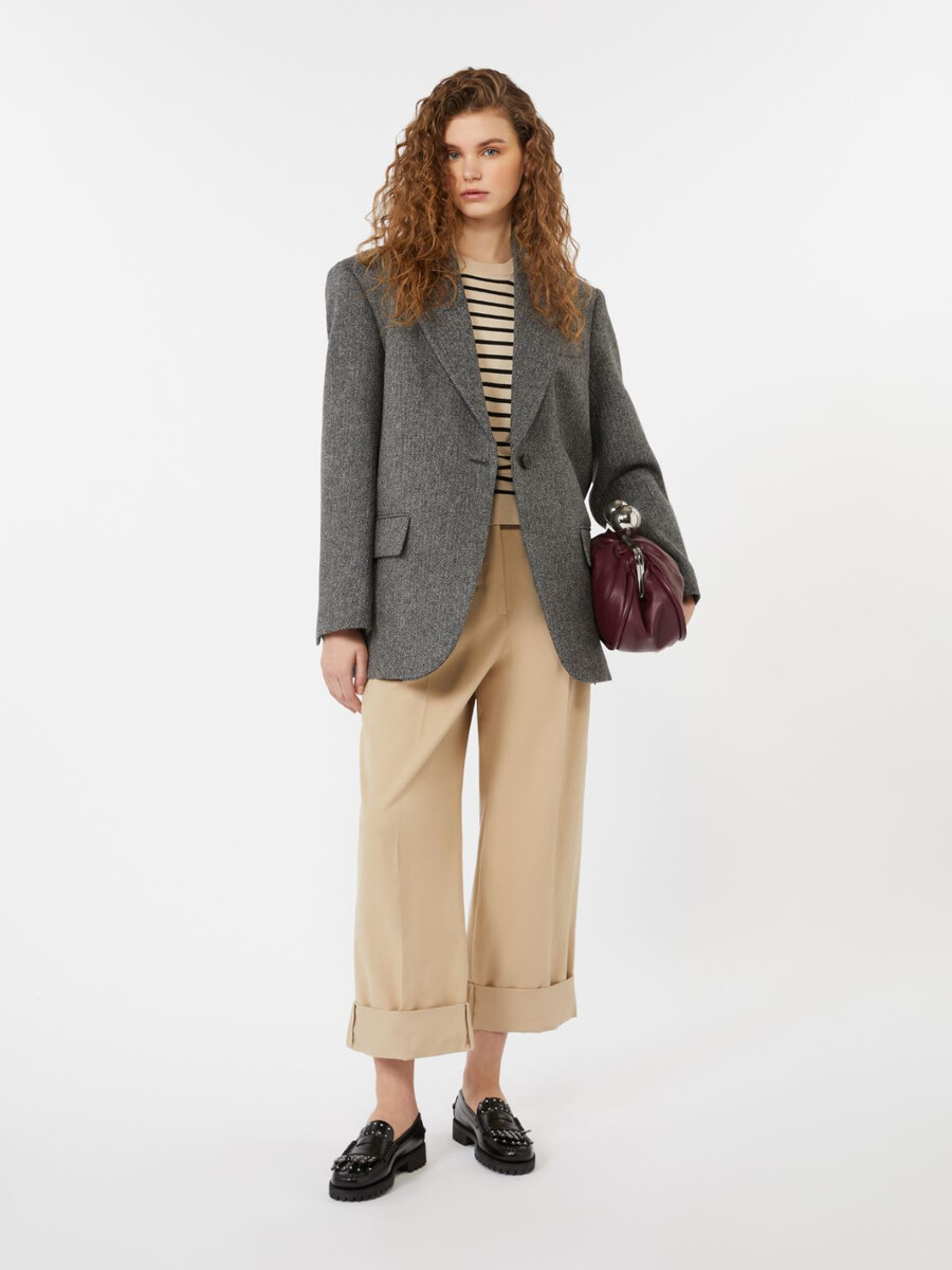 oversize wool blazer - dark grey