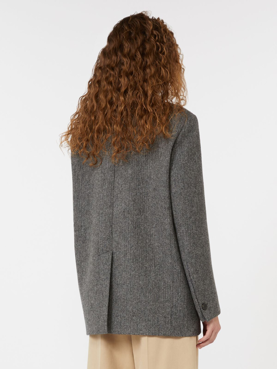oversize wool blazer - dark grey